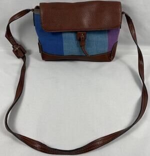 VINTAGE CROSS BODY FLAP Multicolor Liz Claiborne VILLAGER PLAID Purse